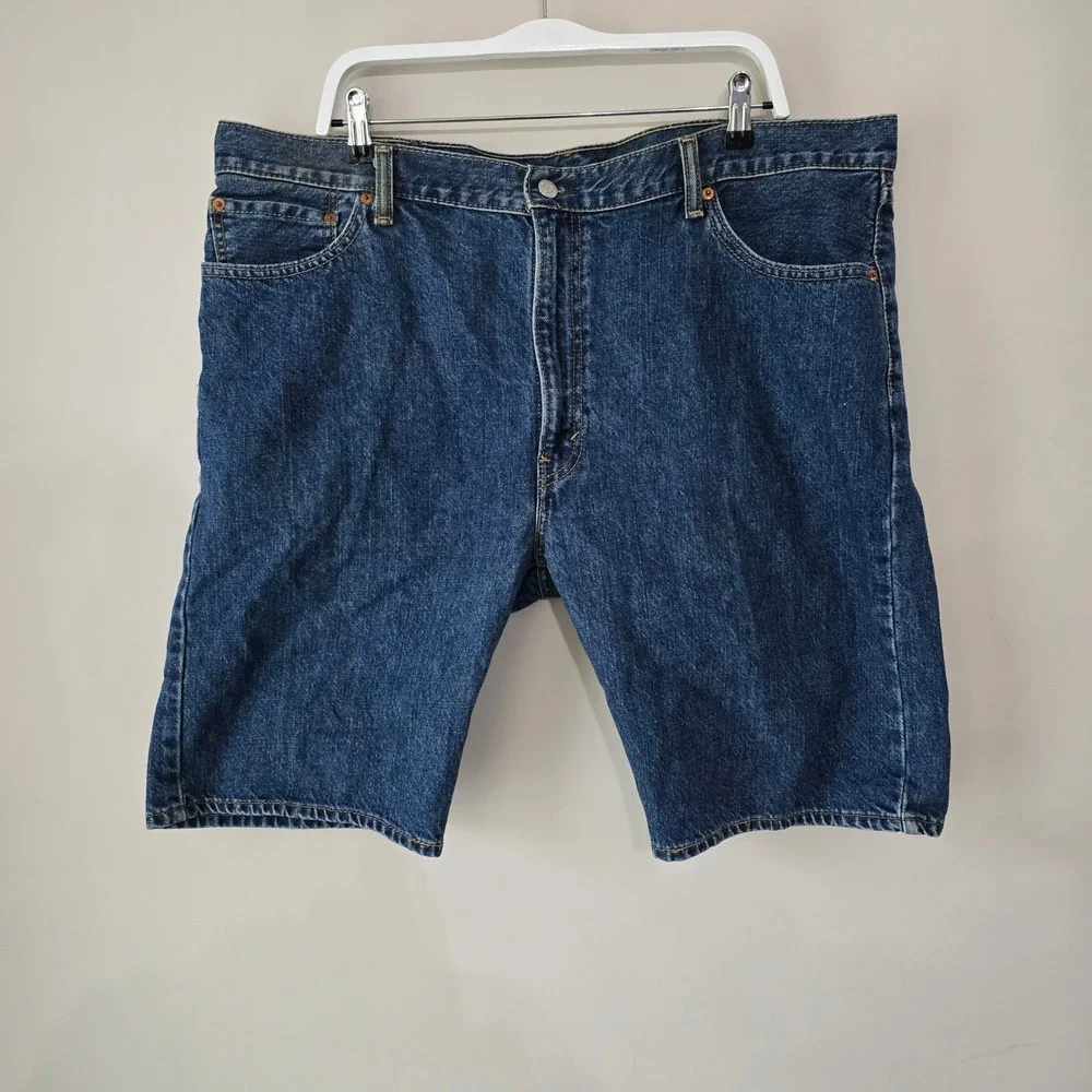 Levis‎ 505 Mens Dark Wash Denim Shorts Regular Fit Size 42 Blue Cotton Jorts